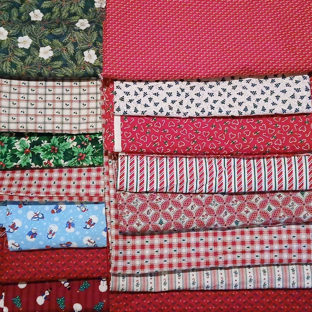 15 Yards Of Assorted Vintage Christmas Fabric